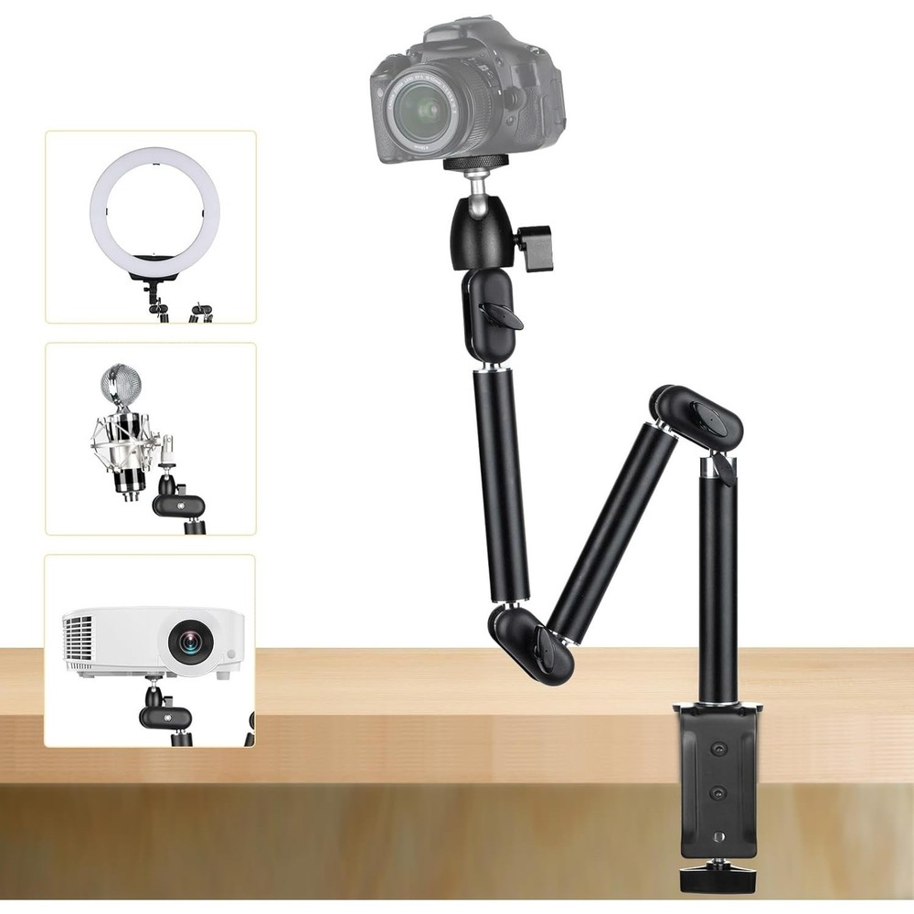 TARION TKA01-M Desk Camera Mount Stand –‎ Heavy Duty Articulating Arm Clamp